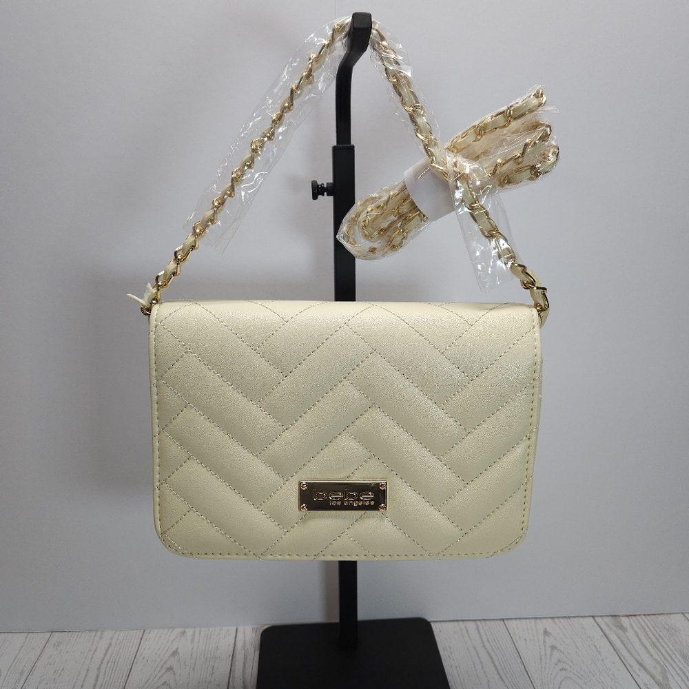 NWT bebe Sophia Crossbody Small Bag In Creme